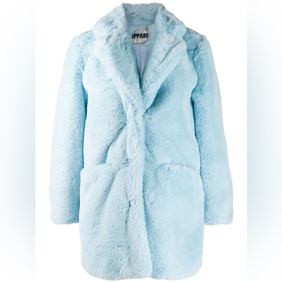Apparis Faux Fur Sophie Coat Light Blue S - Picture 2 of 2